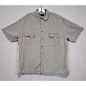 St. John's Bay XL Tan Khaki Button Down Shirt Dual Front Pockets